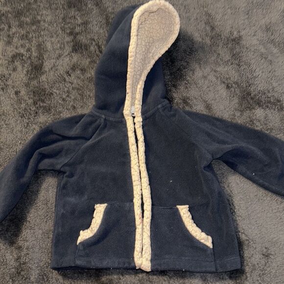 6-12m old navy fleece zip up - Picture 2 of 2